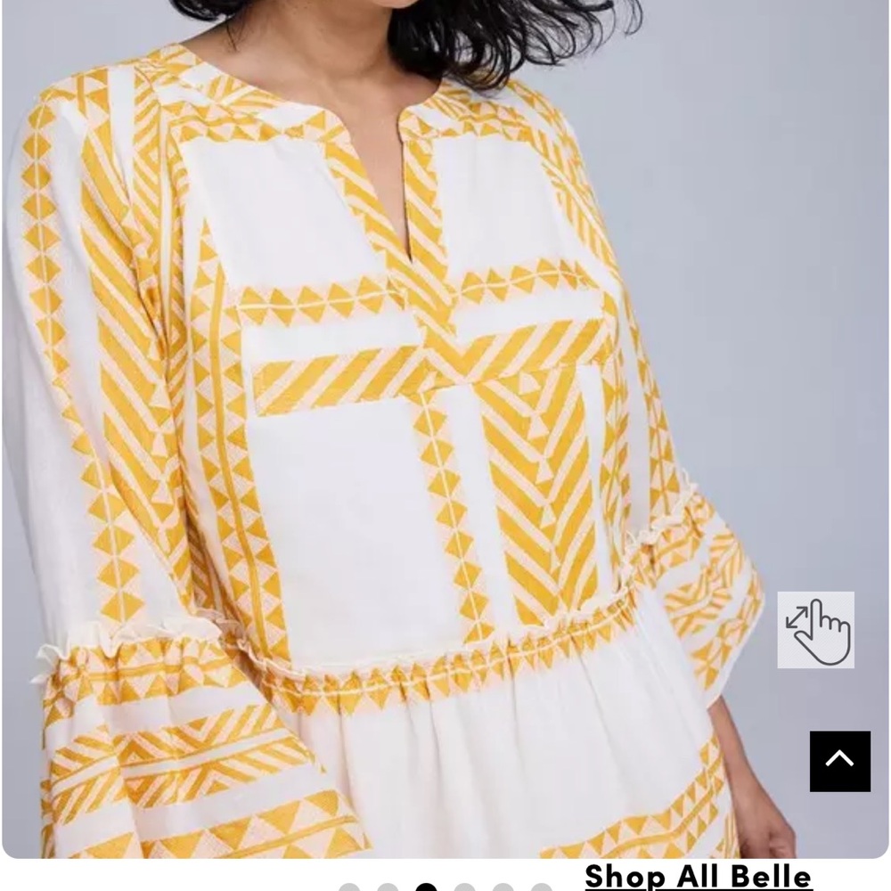 Torrid Belle Isle Size 00- Yellow and White Belle Sleeve Mini Dress - Picture 3 of 10